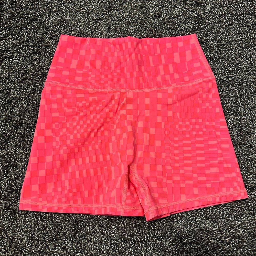 Women's Pink Checkered Shorts